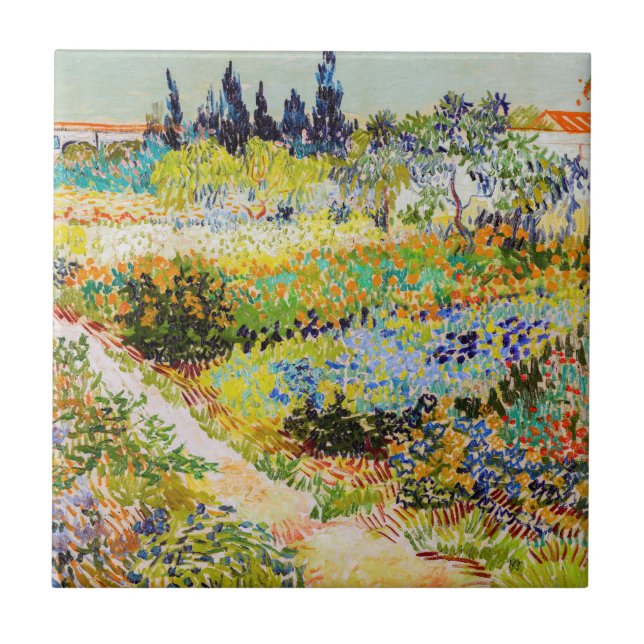 Vincent van Gogh - Garden at Arles Ceramic Tile (Front)