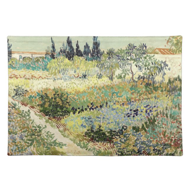 Vincent Van Gogh Garden at Arles Cloth Placemat (Front)