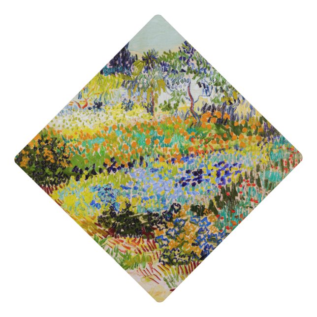 Vincent van Gogh - Garden at Arles Graduation Cap Topper (Front)