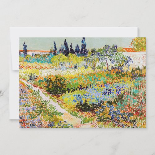 Vincent van Gogh _ Garden at Arles Invitation
