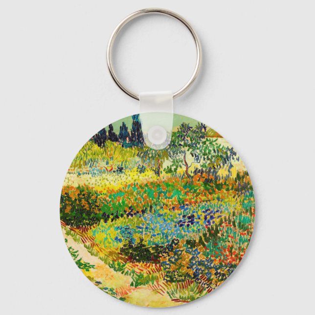 Vincent Van Gogh Garden at Arles Keychain (Front)