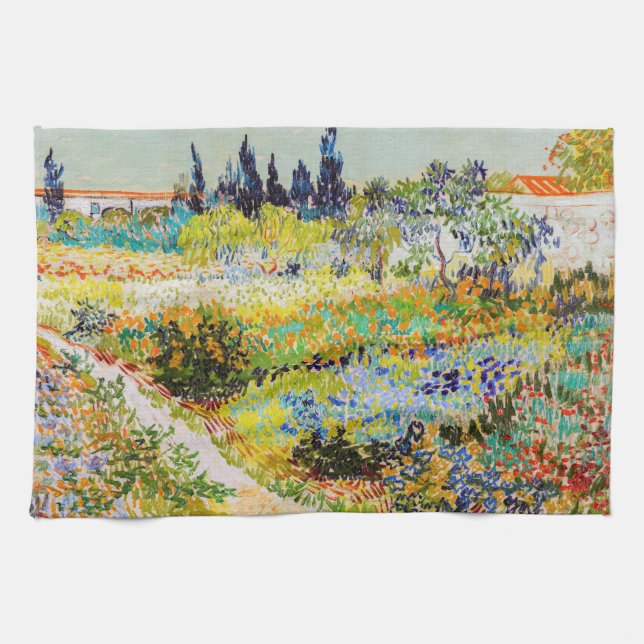 Vincent van Gogh - Garden at Arles Kitchen Towel (Horizontal)