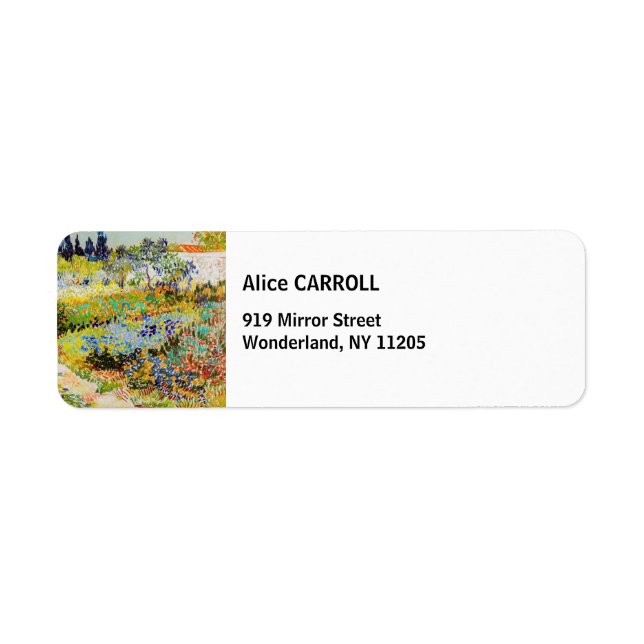 Vincent van Gogh - Garden at Arles Label (Front)