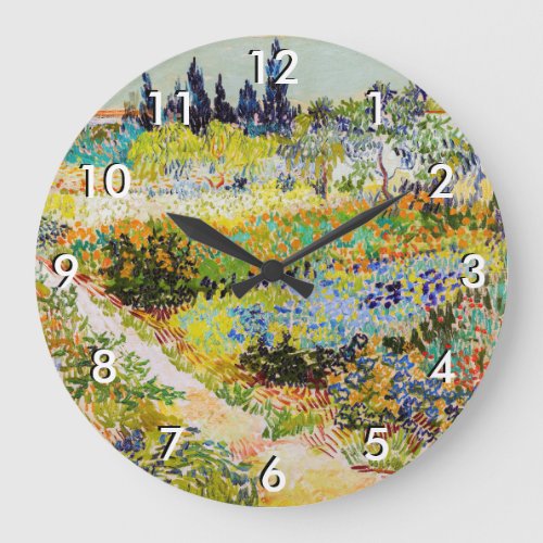 Vincent van Gogh _ Garden at Arles Large Clock