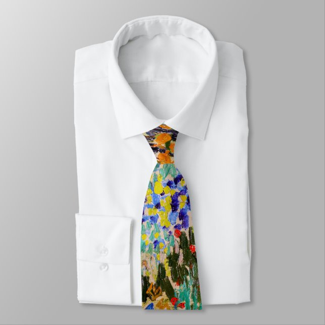 Vincent van Gogh - Garden at Arles Neck Tie (Tied)