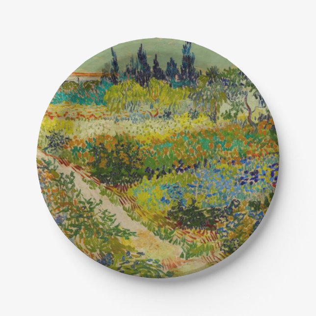 Vincent Van Gogh Garden at Arles Paper Plates (Front)