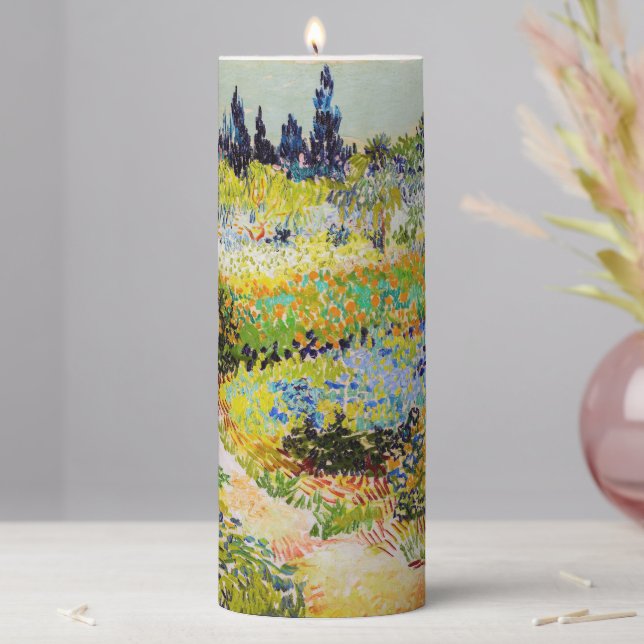 Vincent van Gogh - Garden at Arles Pillar Candle (In Situ)
