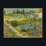 Vincent Van Gogh Garden at Arles Postcard<br><div class="desc">Postcard featuring Vincent van Gogh’s oil painting Garden at Arles (1888). A beatifically colored garden of rich blues,  greens,  and reds is depicted in Arles,  France. The perfect gift for lovers of Post-Impressionism and Dutch art collectors!</div>