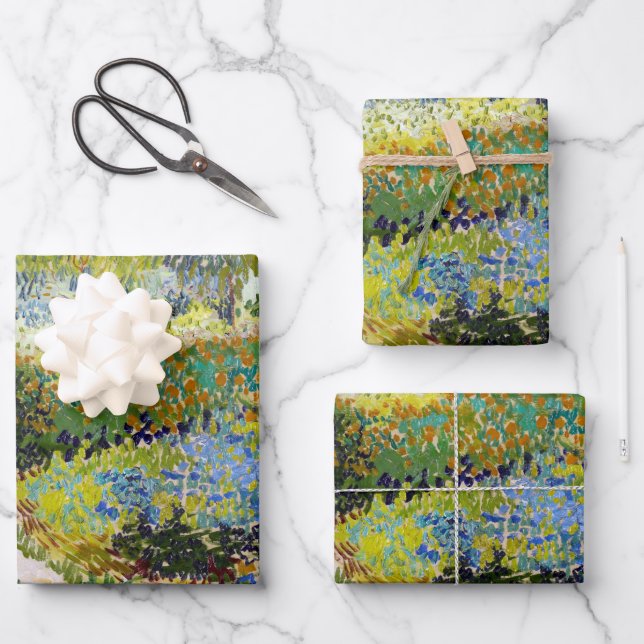 Vincent van Gogh Garden at Arles Poster Wrapping Paper Sheets (Front)
