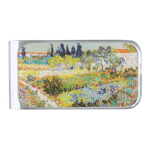 Vincent van Gogh _ Garden at Arles Silver Finish Money Clip