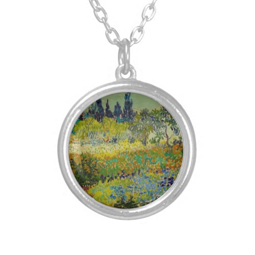 Vincent Van Gogh Garden at Arles Silver Plated Necklace