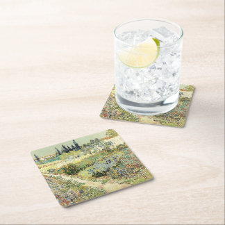 Vincent Van Gogh Garden at Arles Square Paper Coaster