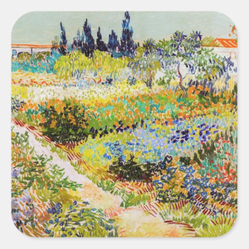 Vincent van Gogh _ Garden at Arles Square Sticker