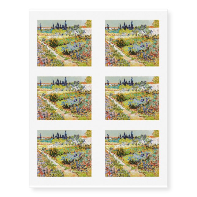 Vincent van Gogh - Garden at Arles Temporary Tattoos (Front)