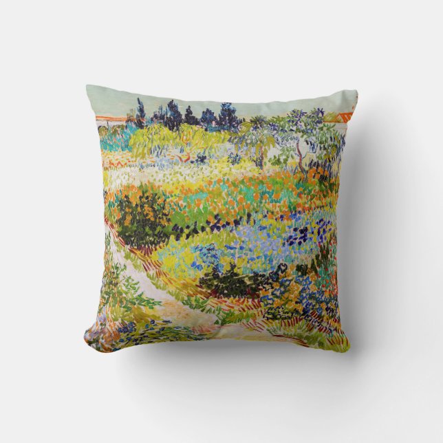 Vincent van Gogh - Garden at Arles Throw Pillow (Front)