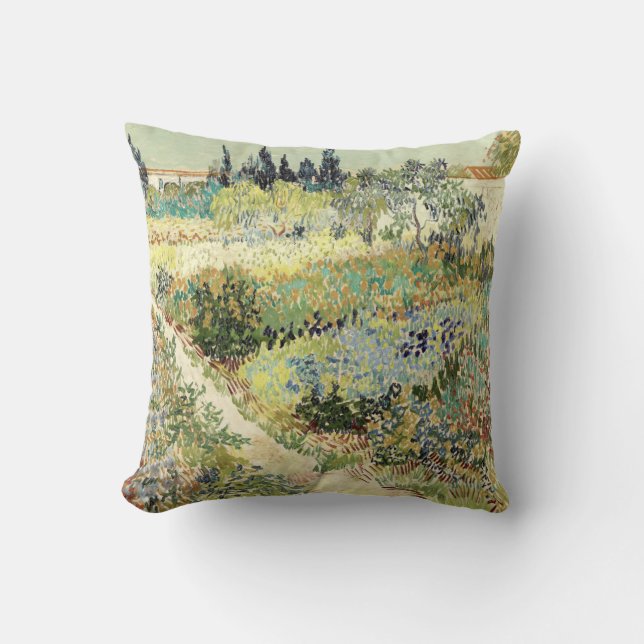 Vincent Van Gogh Garden at Arles Throw Pillow (Front)