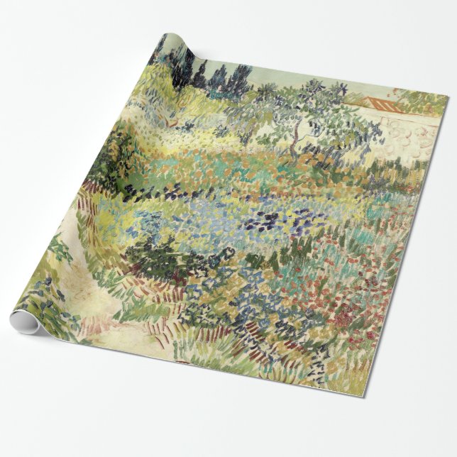 Vincent Van Gogh Garden at Arles Wrapping Paper (Unrolled)