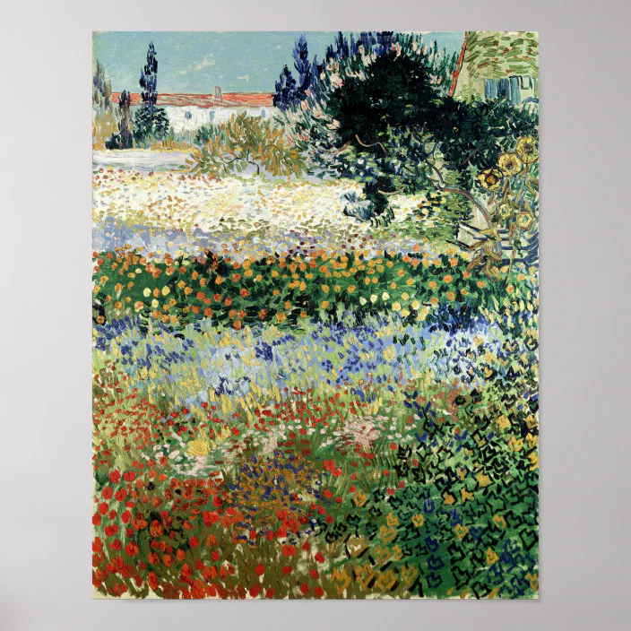 Vincent Van Gogh Garden In Bloom Arles 18 Poster Zazzle Com