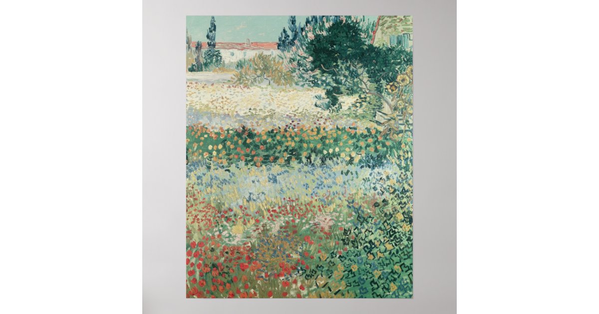 Vincent Van Gogh Garden In Bloom Arles 18 Poster Zazzle Com