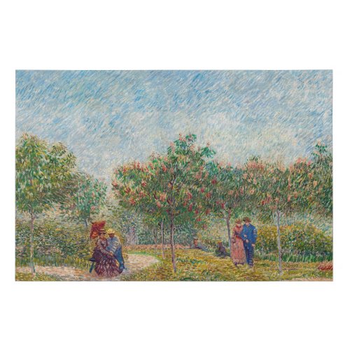 Vincent van Gogh _ Garden in Montmarte with Lovers Faux Canvas Print