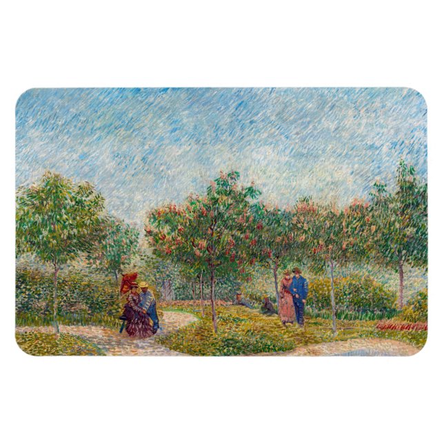 Vincent van Gogh - Garden in Montmarte with Lovers Magnet (Horizontal)