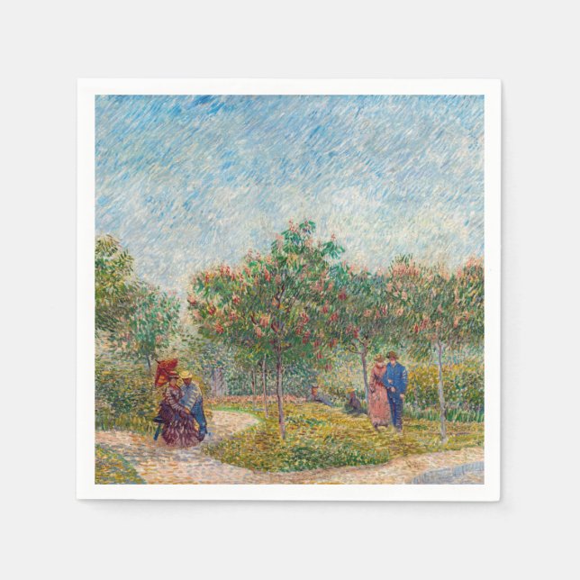 Vincent van Gogh - Garden in Montmarte with Lovers Napkins (Front)