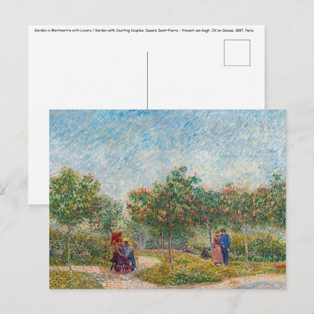 Vincent van Gogh - Garden in Montmarte with Lovers Postcard (Front/Back)