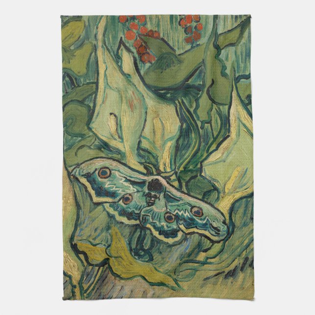 Vincent van Gogh - Giant Peacock Moth Kitchen Towel (Vertical)