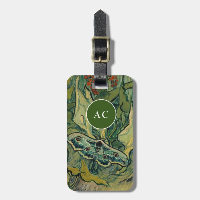 Vincent van Gogh - Giant Peacock Moth Luggage Tag (Front Vertical)