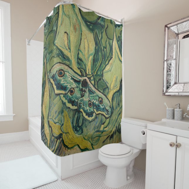 Vincent van Gogh - Giant Peacock Moth Shower Curtain (In Situ)