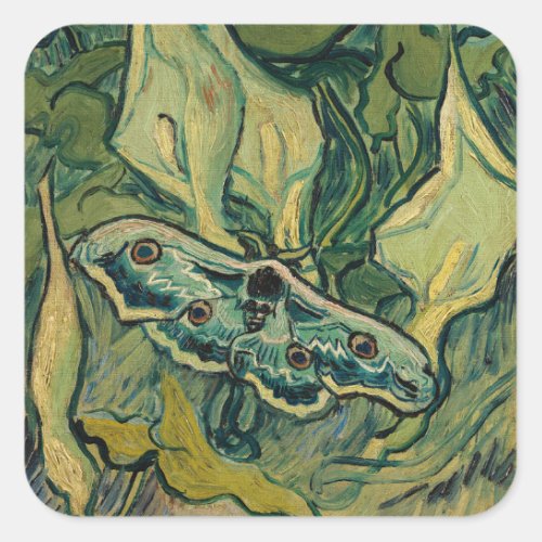 Vincent van Gogh _ Giant Peacock Moth Square Sticker