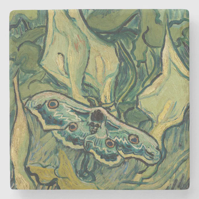 Vincent van Gogh - Giant Peacock Moth Stone Coaster | Zazzle
