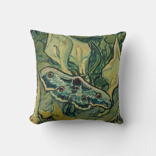 Vincent van Gogh _ Giant Peacock Moth Throw Pillow