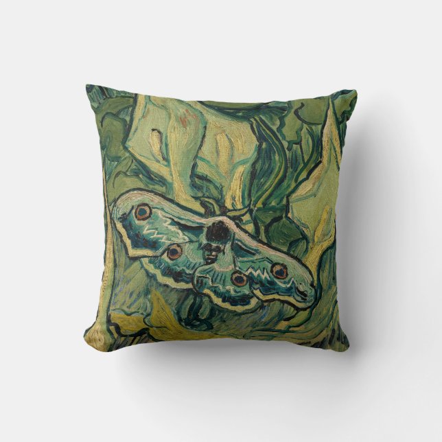 Vincent van Gogh - Giant Peacock Moth Throw Pillow (Front)