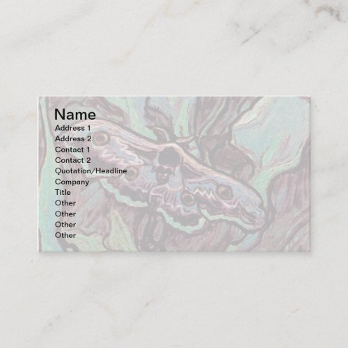 Vincent Van Gogh _ Great Peacock Moth Fine Art Business Card