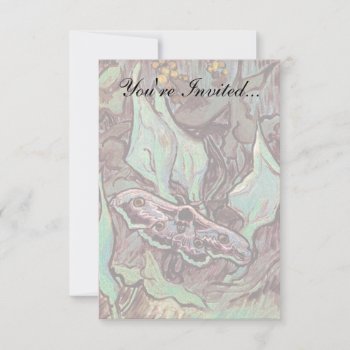 Vincent Van Gogh - Great Peacock Moth Fine Art Invitation by ArtLoversCafe at Zazzle