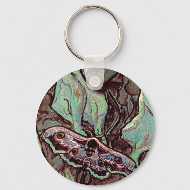 Vincent Van Gogh - Great Peacock Moth Fine Art Keychain (Front)