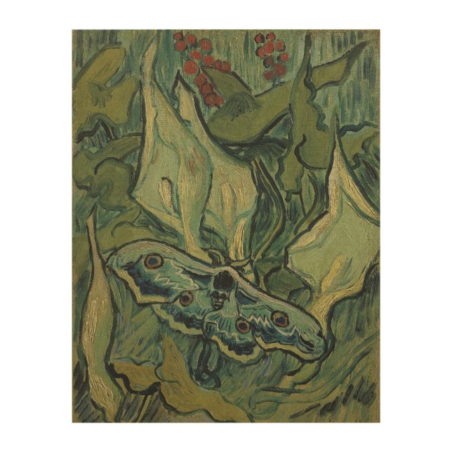 Vincent van Gogh - Great Peacock Moth Wood Wall Art (Front)