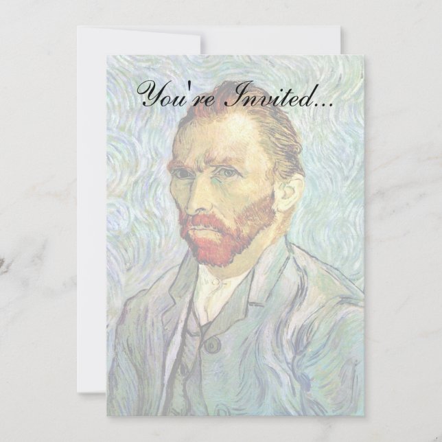 Vincent Van Gogh - Green Self-Portrait Fine Art Invitation (Front)