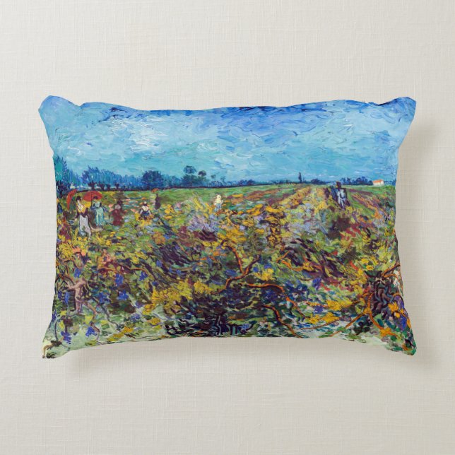 Vincent van Gogh - Green Vineyard Accent Pillow (Front)