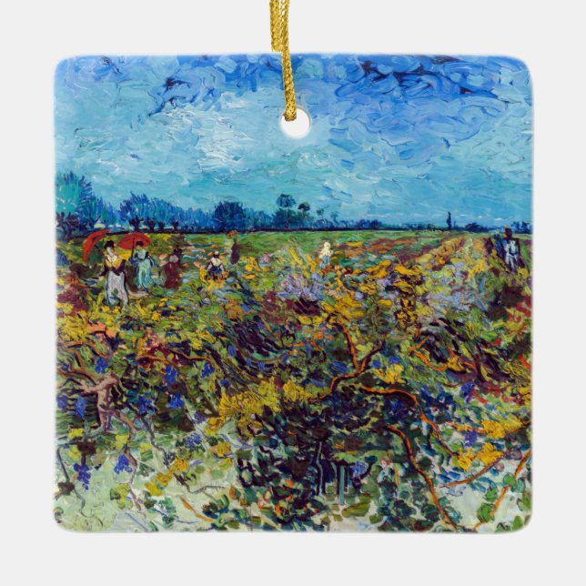 Vincent van Gogh - Green Vineyard Ceramic Ornament (Front)