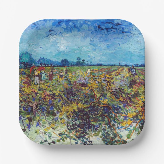 Vincent van Gogh - Green Vineyard Paper Plates (Front)