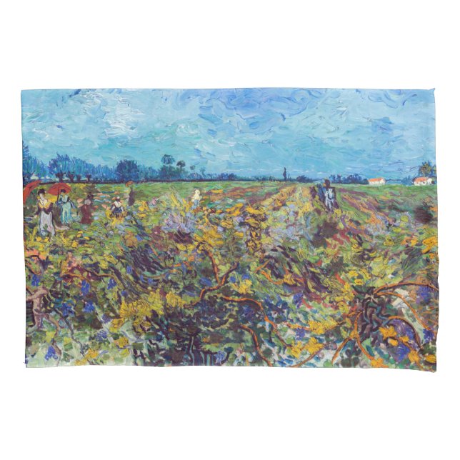 Vincent van Gogh - Green Vineyard Pillow Case (Front)