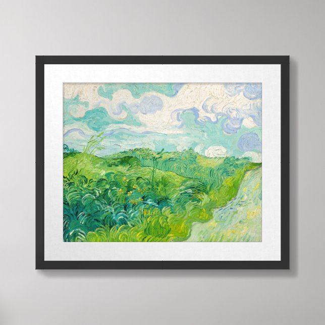 Vincent van Gogh - Green Wheat Field, Auvers Framed Art (Framed Front)