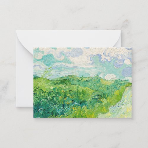 Vincent van Gogh _ Green Wheat Field Auvers Note Card