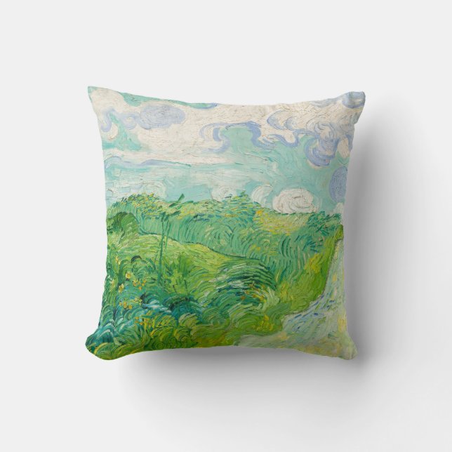 Vincent van Gogh - Green Wheat Field, Auvers Throw Pillow (Front)