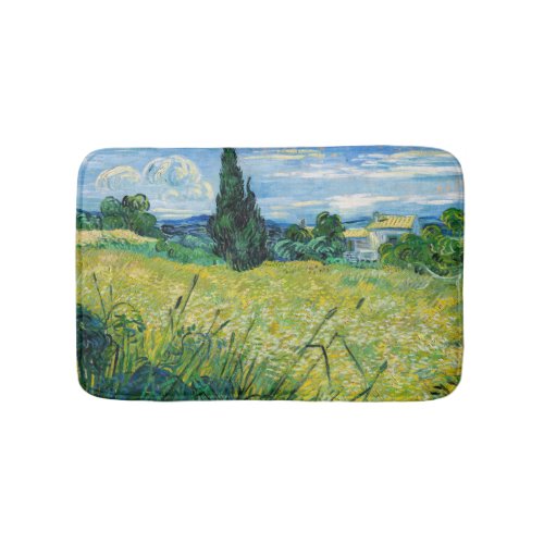 Vincent van Gogh _ Green Wheat Field with Cypress Bath Mat