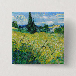 Vincent van Gogh - Green Wheat Field with Cypress Button