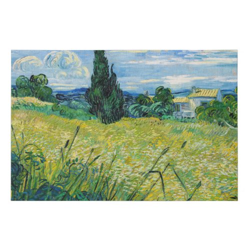 Vincent van Gogh _ Green Wheat Field with Cypress Faux Canvas Print