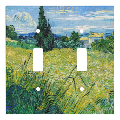 Vincent van Gogh _ Green Wheat Field with Cypress Light Switch Cover